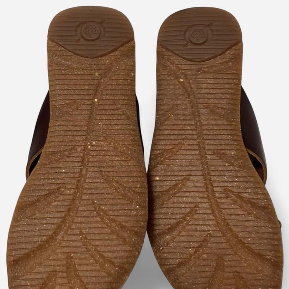 Børn Women's Brown Leather Woven Slide Sandals - Picture 4 of 4